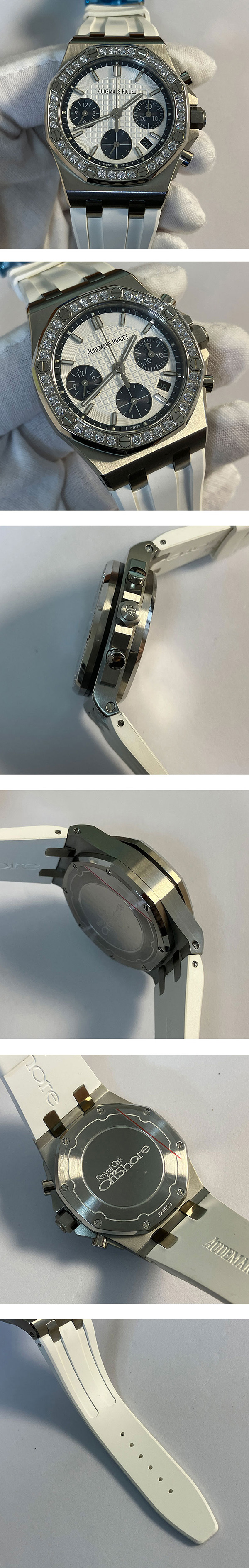 【APF工場】オーデマピゲロイヤル オークスーパーコピー時計、ホワイトビスケットテクチャー文字盤